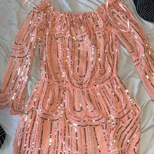 NEW WITH TAGS Pink Sequin Disco Romper